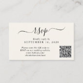 Carte D'accompagnement Chic Photo QR Code Cream Wedding RSVP (Devant)