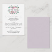 Carte D'accompagnement Chic Pink Magnolia Détails du Mariage Instructions (Devant / Derrière)