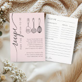 Carte D'accompagnement Chic Pink Recipe Keepsake Bridal Shower