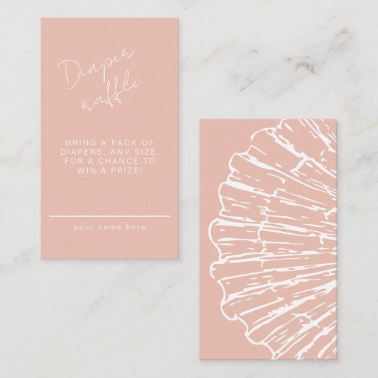 Carte D'accompagnement Chic Pink Scallop Shell Books For Baby Girl Shower (Devant / Derrière)
