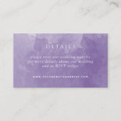 Carte D'accompagnement Chic Purple Aquarelle Mariage Détails Site Web (Devant)