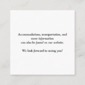 Carte D'accompagnement Chic QR Code Mariage vert (Dos)