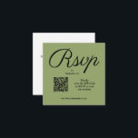 Carte D'accompagnement Chic QR Code Mariage vert<br><div class="desc">Ces cartes de boîtier mariage vert moderne sont un moyen facile pour vos invités à RSVP sur votre site mariage. Pour créer votre propre site QR Code,  entrez simplement son URL dans la zone de texte lors de la personnalisation de vos cartes.</div>
