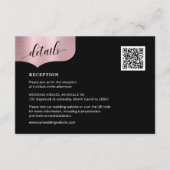 Carte D'accompagnement Chic QR Code Rose métallique Gold Détails Mariage (Devant)