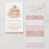 Carte D'accompagnement Chic rose Citrouille Baby shower fille apporter un (Devant / Derrière)