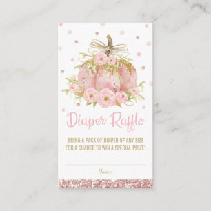 Carte D'accompagnement Chic rose Citrouille Baby shower fille Déchets Raf