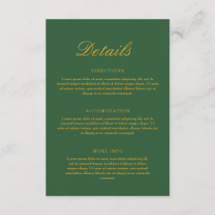 Carte D'accompagnement Chic Sage Green et Gold Mariage élégant