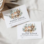 Carte D'accompagnement Chic Sage Greenery Bois Animaux Plongeur Raffle