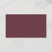 Carte D'accompagnement Chic Script Burgundy Leaf Mariage Website (Dos)
