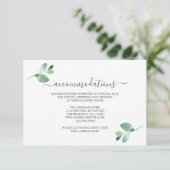 Carte D'accompagnement Chic Script Eucalyptus Foliage Information Mariage (Debout devant)