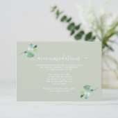 Carte D'accompagnement Chic Script Eucalyptus Foliage Information Mariage (Debout devant)