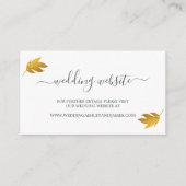 Carte D'accompagnement Chic Script Gold Leaf Mariage site (Devant)