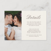 Carte D'accompagnement Chic Script Jaune Mariage Détails Photo (Devant)