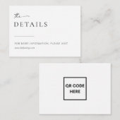 Carte D'accompagnement Chic + Simple Moderne Mariage QR Code (Devant / Derrière)