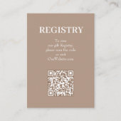 Carte D'accompagnement Chic Tan Wedding Registry QR Code (Devant)