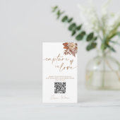 Carte D'accompagnement Chic Terracotta Floral Capture Le Code QR Amour (Debout devant)