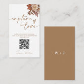 Carte D'accompagnement Chic Terracotta Floral Capture Le Code QR Amour (Devant / Derrière)