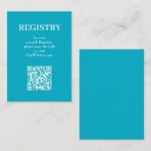 Carte D'accompagnement Chic Turquoise Wedding Registry QR Code (Devant / Derrière)