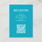 Carte D'accompagnement Chic Turquoise Wedding Registry QR Code (Devant)