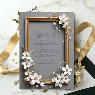 Carte D'accompagnement Chic Vintage Floral Golden Frame Détails