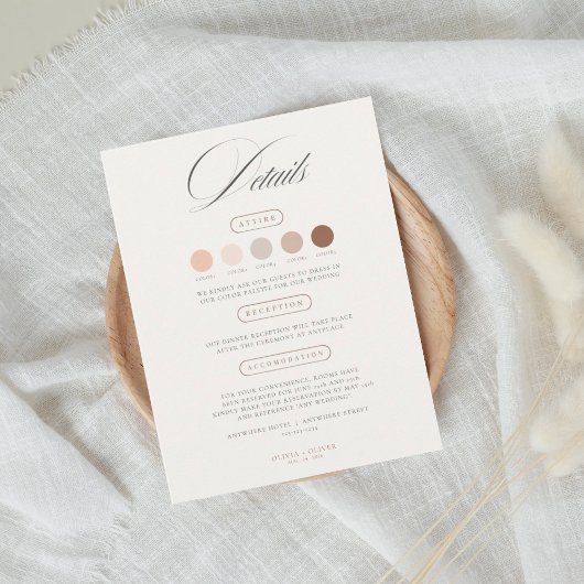 Carte D'accompagnement Chic wedding attire dress code cards