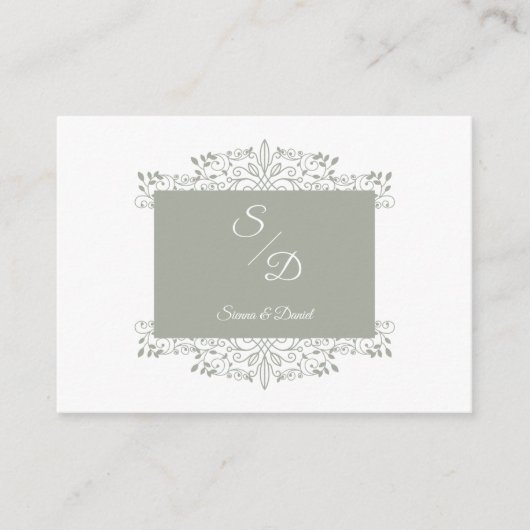 Carte D'accompagnement Chic Wedding Ornamental Initials Coronavirus (Devant)