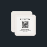 Carte D'accompagnement Chic Wedding Registry QR Code<br><div class="desc">An off-white border on rounded corner wedding registry enclosure cards features a QR Code to scan and the wedding website link for your registry and wedding details. CHANGE to any color and MORE colors in our store.</div>