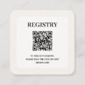Carte D'accompagnement Chic Wedding Registry QR Code (Devant)