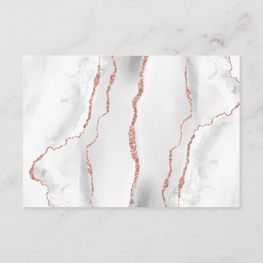 Carte D'accompagnement Chic White Rose Or Agate Dark Mariage Détails (Dos)