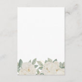 Carte D'accompagnement CHIC WHITE ROSES FLEURS Printemps HORAIRE DES ÉVÉN (Dos)