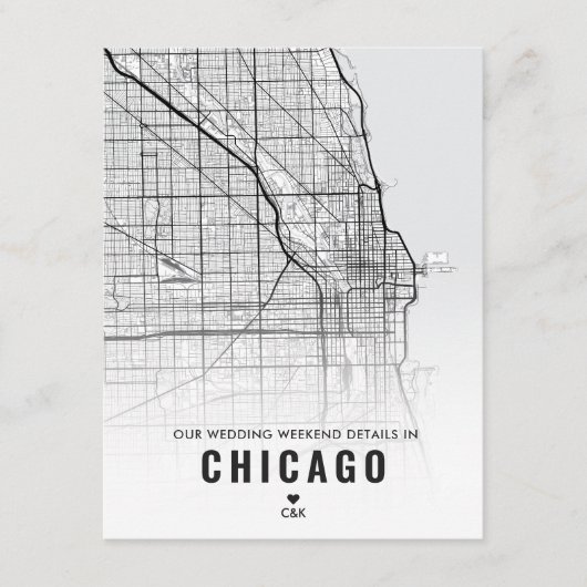 Carte D'accompagnement Chicago Mariage Weekend Détails (Devant)