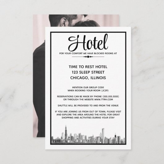 Carte D'accompagnement Chicago Skyline (Devant / Derrière)