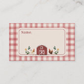 Carte D'accompagnement Chickens Barn Charming Farm Shower Diaper Raffle (Dos)