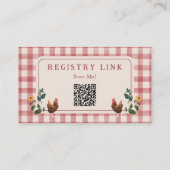 Carte D'accompagnement Chickens Barn Charming Farm Shower Gift Registry (Dos)