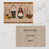 Carte D'accompagnement Chiens de Thanksgiving (Devant / Derrière)