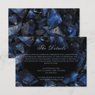 Carte D'accompagnement Chiffres de sorcière bleu foncé Boho Mariage noir