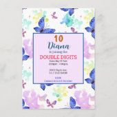 Carte D'accompagnement Chiffres doubles papillons 10 ans papillons I (Dos)