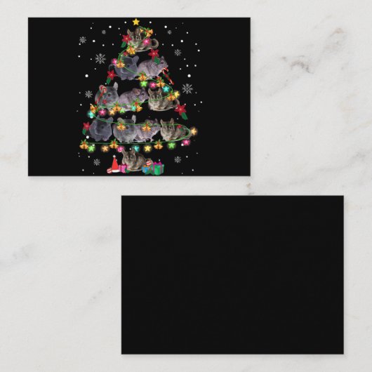 Carte D'accompagnement Chinchilla sapin de Noël drôles rongeurs amoureux (Devant / Derrière)