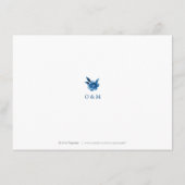 Carte D'accompagnement Chinoiserie florale bleue Accueil de mariage (Dos)