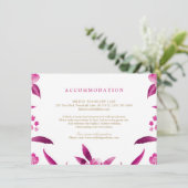 Carte D'accompagnement Chinoiserie rose florale Hébergement Mariage (Debout devant)