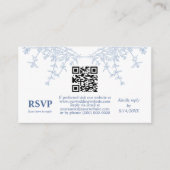 Carte D'accompagnement Chinoiserie Toile Bleue Elégant Mariage Pagode RSV (Devant)