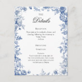 Carte D'accompagnement Chinoiserie Toile French Blue Wedding Details (Devant)