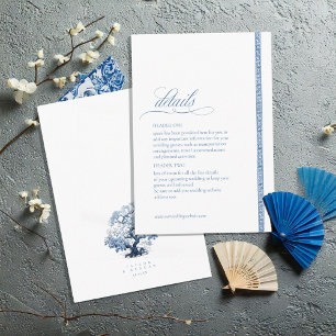 Carte D'accompagnement Chinoiserie Tree Motif Détails du Mariage ID1094