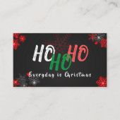 Carte D'accompagnement Cho Ho Gris Rouge Noir Snowflakes Noël Père Noël (Devant)