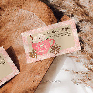 Carte D'accompagnement Chocolat chaud Hiver Baby Girl Diaper Raffle