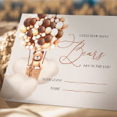 Carte D'accompagnement Chocolat Devinez Combien D'Ours Ballons Billets