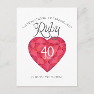 Carte D'accompagnement Choix rouge de repas d'art de coeur d'anniversaire