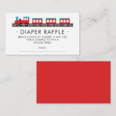 Carte D'accompagnement CHOO CHOO TRAIN Baby shower Déchets Raffle Billet (Devant / Derrière)