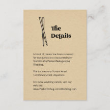 Chopsticks Informations Mariage Détails Boîtier