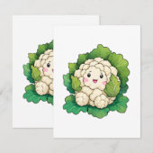 Carte D'accompagnement Chou-fleur Kawaii (Devant / Derrière)